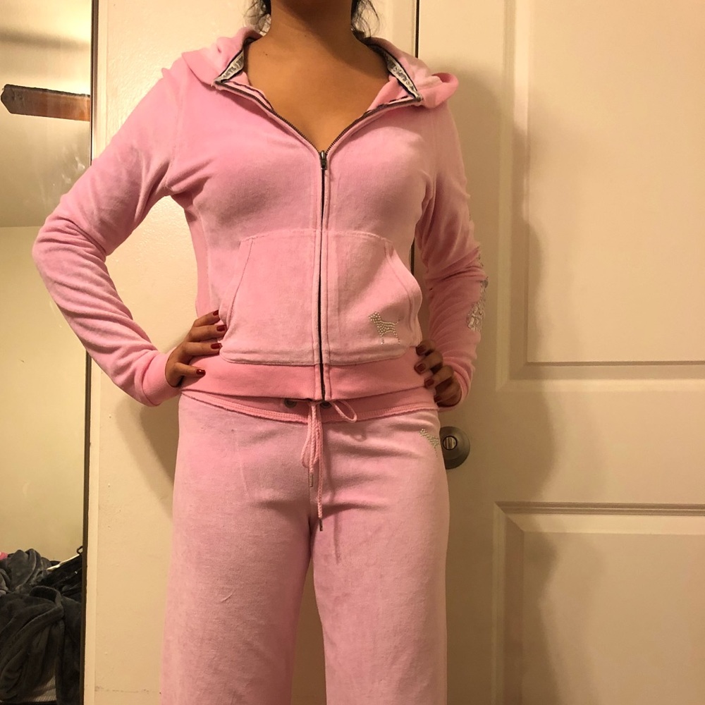 Victoria Secret Pink Velour Track Suit